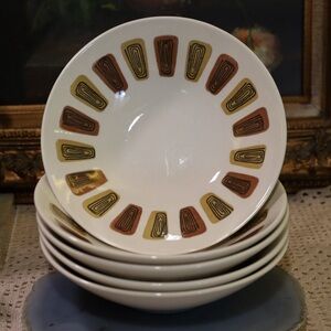 Royal Santa Fe Ironstone Mid Century
Modern Small Bowls | 1950s-60s | 5 pc | MCM